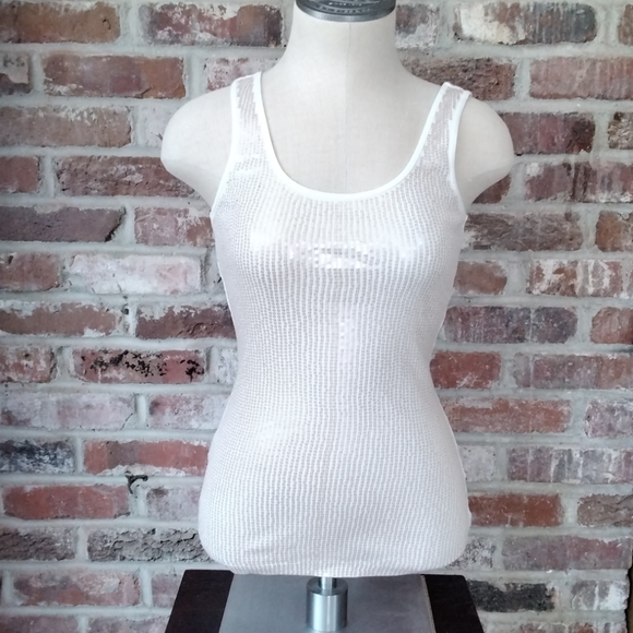 Express Ivory with Sequins Casual Tank Top - Picture 3 of 12